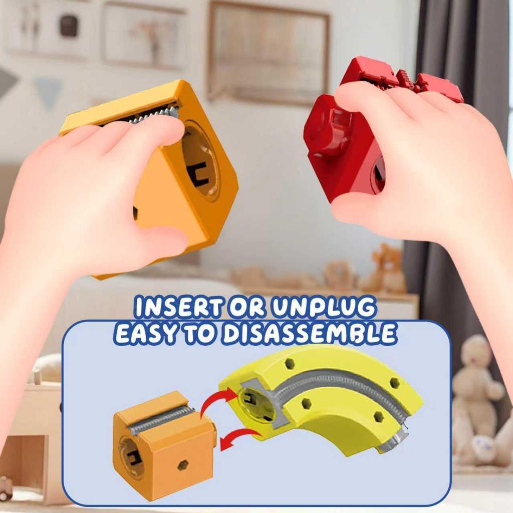 Magical Track Car Toys,Flexible Car Track Magical Train Set,DIY Race Car Track Building Kits with Train and Traffic Signs, 4-8 Year Old Boy Toys Gifts