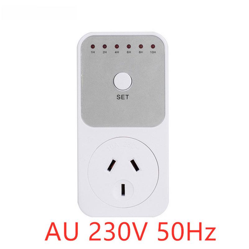 10-Hour Countdown Electric Bicycle Charging Socket Plug - EU/US/UK/FR/AU