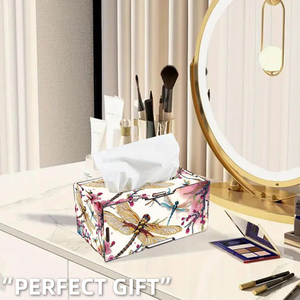 Wooden 5D Diamond Painting Tissue Holder 5D DIY Diamond Handmade Tissue Holder DIY Diamond Tissue Box for Living Room Decor