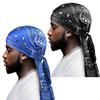 2 STÜCKE/LOS Neuer Amoeba bedruckter Piratenhut aus Seide Herren Piratenkappe mit langem Schwanz Wellenband Band Baotou Release Hut Unisex