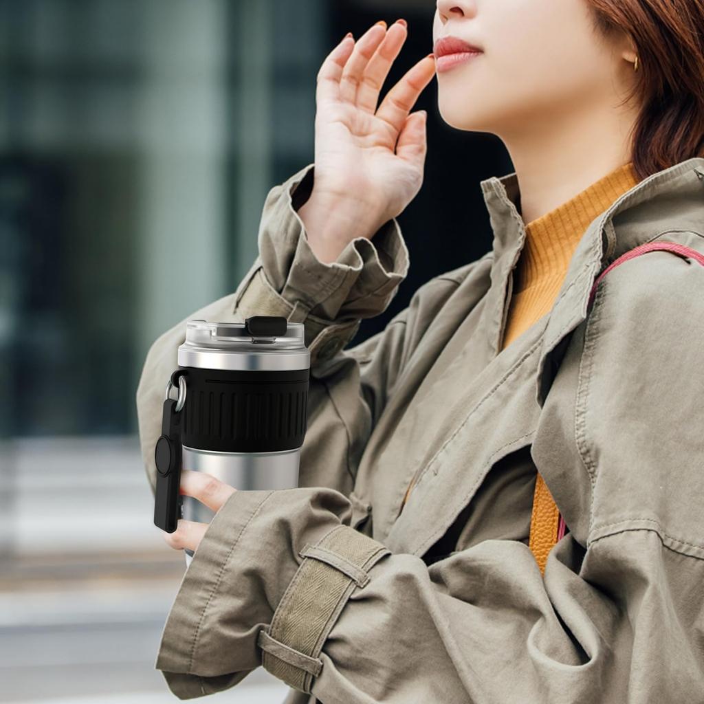 FJbottle Water Bottle Tumbler Thermal Insulation Direct Drinking Lid Strap Included Vacuum Insulated Portable Convenience Store Cup Portable Mug