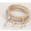 Platform Explosion, European and American Flash Diamond Big Peach Heart, a Variety of Three-color Corn Chain Bracelets, Three-piece Bracelets
