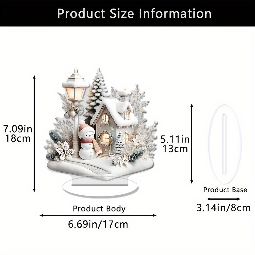 

2D Белый Снежный Пейзаж Рождественский Дом Дерево Акриловые Украшения Настольные Напольные Домашний Офис Привлекательный Праздничный Декор Подарки 1pcs
