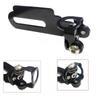 Motorcycle License Plate Holder with Black Stainless Steel Edge and Side Mount for Car Radio Antenna