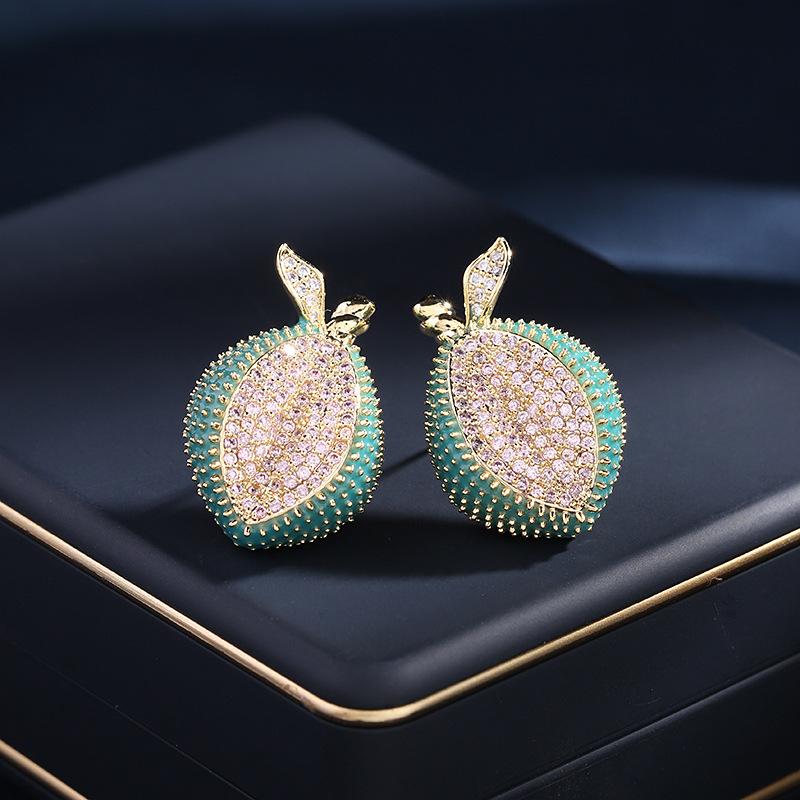 Creative Design Fruit Earrings Exaggerated Personality Atmospheric Earrings Durian Earrings