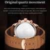 OLEVS Quartz Watch for Men Moon Phase Chronograph Auto Date Fashion Casual Suede Leather Strap Original Waterproof Watches