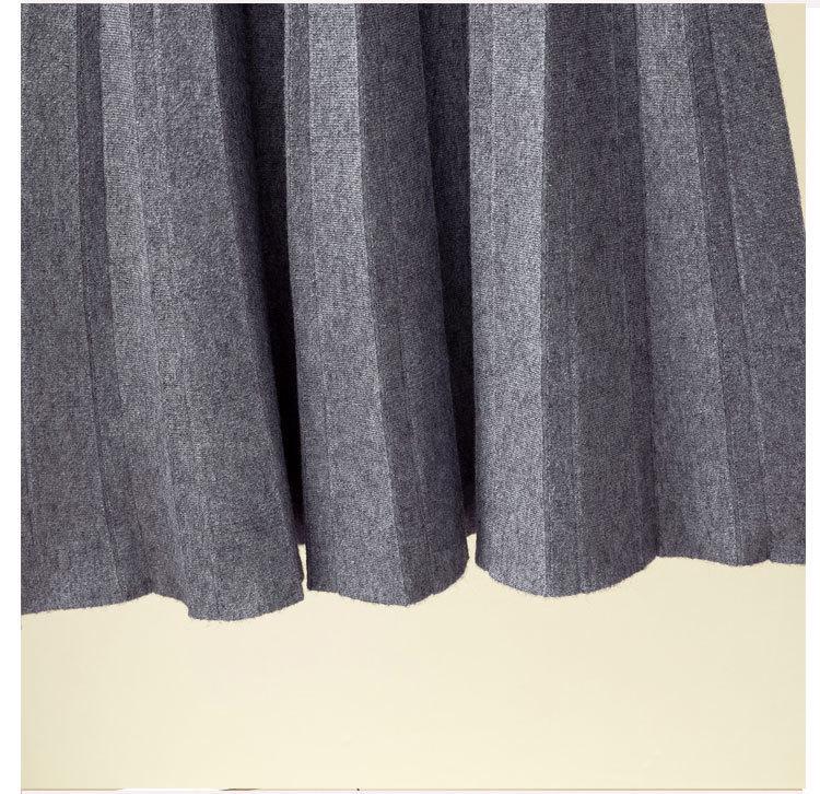 A-Linien-Rock aus Wollstrick mit hoher Taille – Faltenrock im College-Stil für Damen im Herbst/Winter mit Pullover