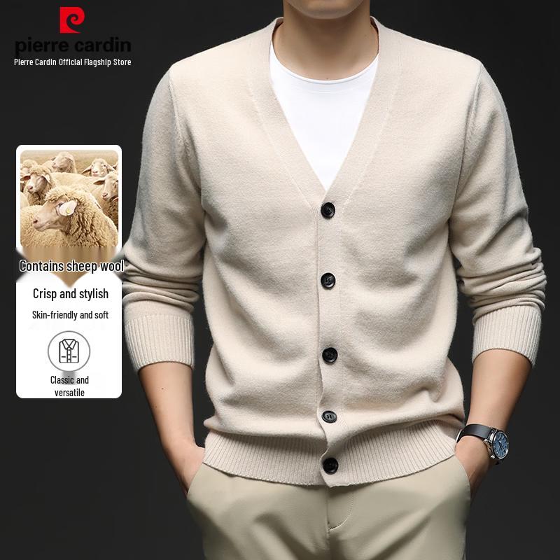Pierre Cardin Men's Merino Wool Blend Knitted Cardigan