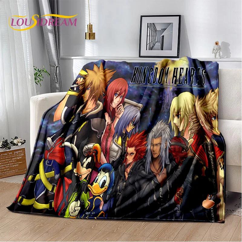 Cartoon Kingdom Hearts Spiele 3D Weiche Flanelldecke für Betten Schlafzimmer Sofa Picknick, Überwurfdecke zum Zudecken im Freien Freizeit Geschenk