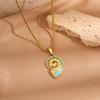 Vintage Ocean Seashell Stainless Steel Clavicle Necklace for Women - High-End Titanium Jewelry