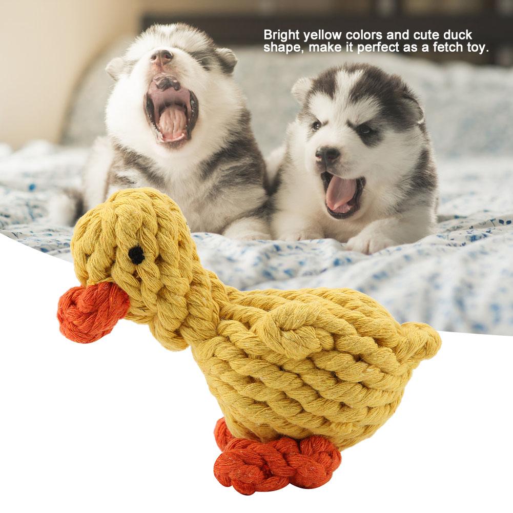 1Pc Cute Duck Shaped Dog Toy Cotton Rope Dogs Puppy Chew Fetch Toys