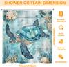 Sea Turtle Blue Ocean Starfish Shower Curtain,Bathroom Shower Curtains Bathtub Home Decor Waterproof Fabric Machine Washable wit