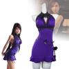 Elegant Fantasy Tifa Purple Dress Cosplay Outfit For Game Role Play In Polyester