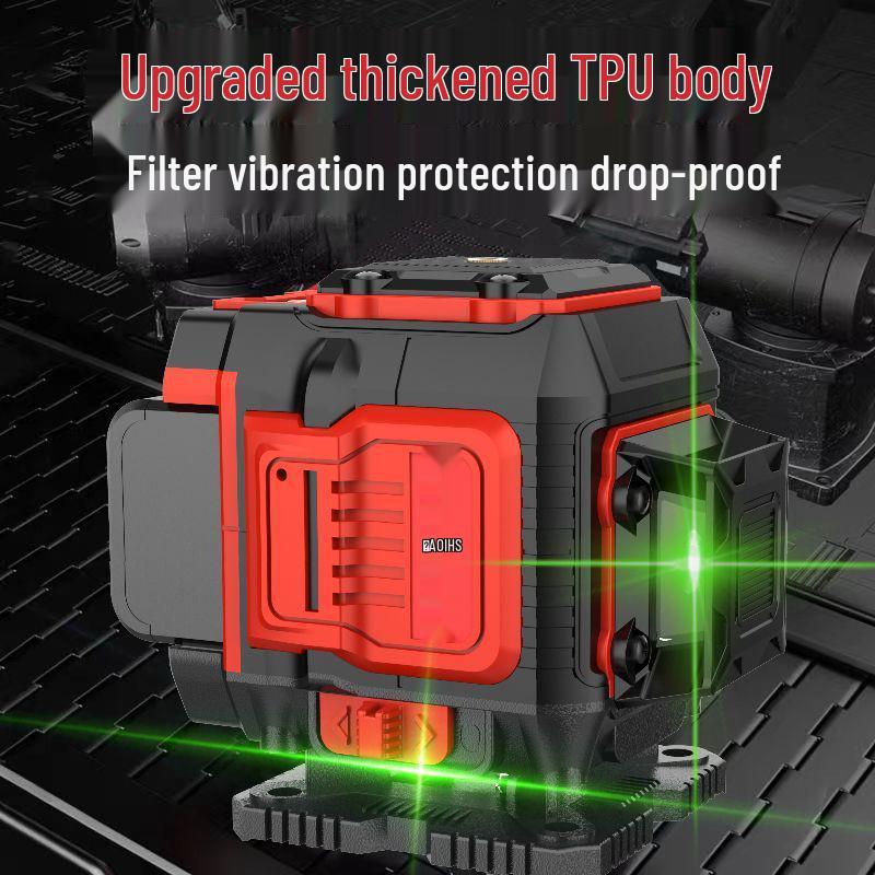 High-Precision 12-Line Green Laser Level with Automatic Self-Leveling for Outdoor Use