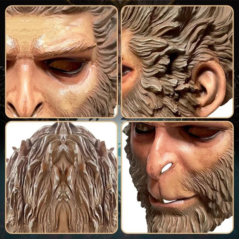 Black Myth Wukong Latex Mask Qi Tian Da Sheng Mask Quirky Monkey Headgear Halloween Decoration Cosplay Props