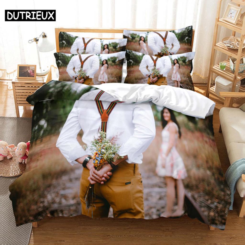 

Комплект пододеяльника размера кинг для двуспальной кровати, одеяло, наволочки, постельное белье, лен, 3D-сценический, квин, твин, одинарный, полный, для детей и взрослых, 3 предмета, 2 предмета US Queen(228x228cm)