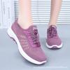 Womens Comfortable Slip-Resistant Walking Shoes Seniors - Lightweight Breathable Mesh Flat Sneakers With Rubber Sole