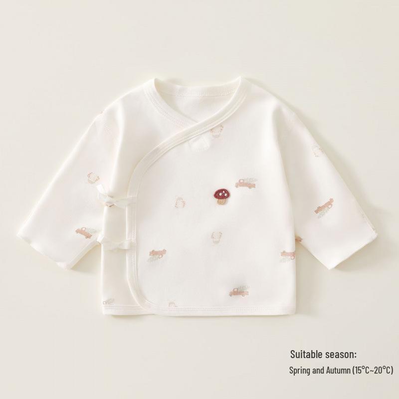 Newborn A-Grade Cotton Half-Back Top for Spring & Autumn, Monk-Style, Size 52 Newborn
