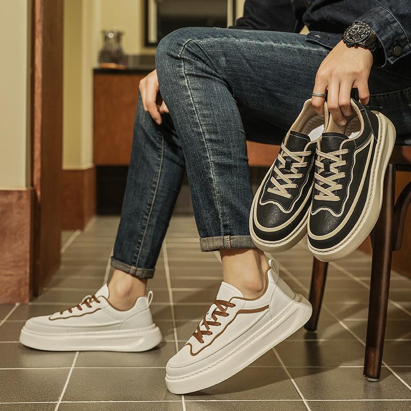22 spring new board shoes platform soft leather casual shoes comfortable sports trendy shoes