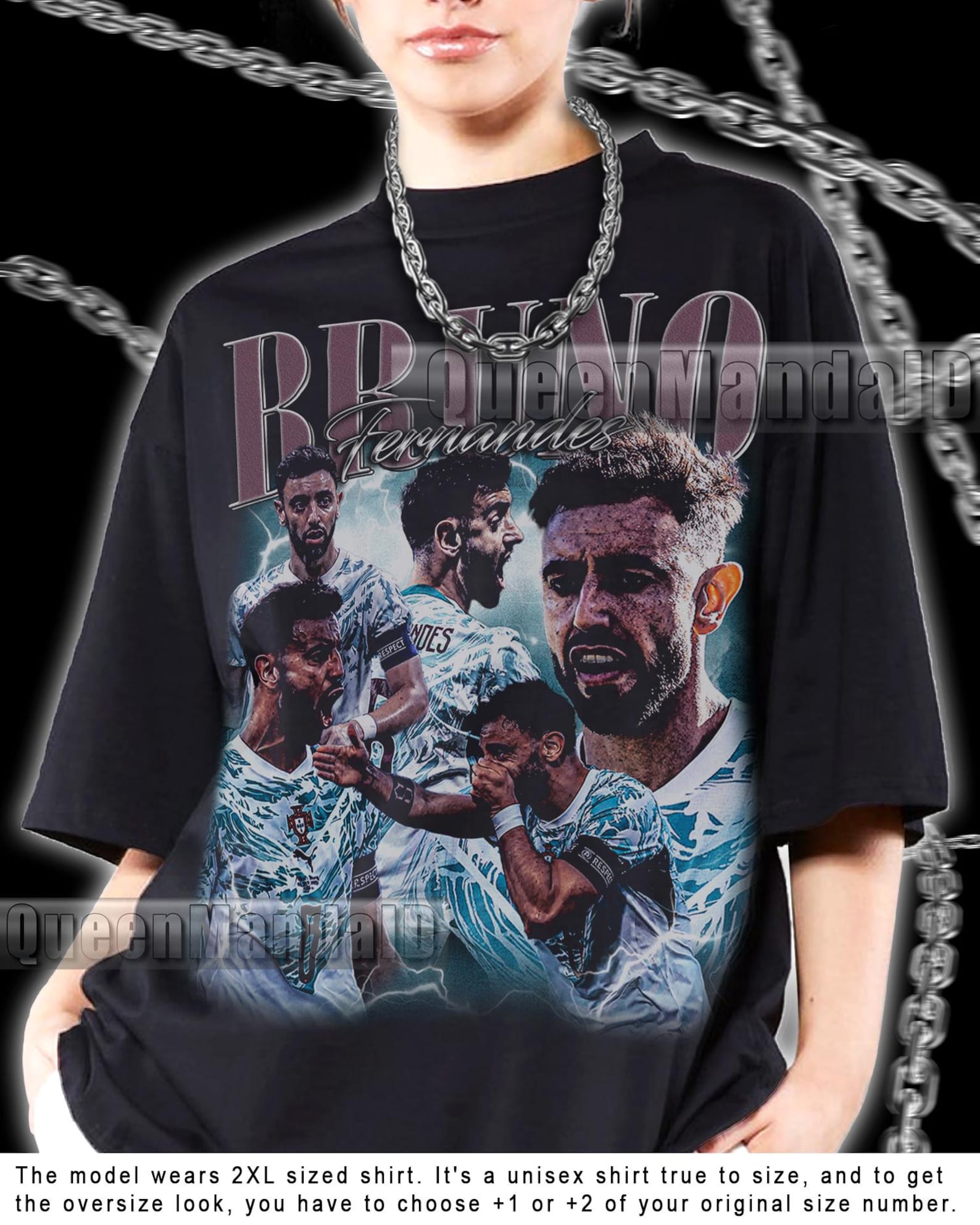 Bruno Fernandes Shirt 90s Retro Soccer Fan T-Shirt, Unisex Bootleg Style Tee KUS124 4XL
