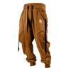 Men's Printed Casual Sports Pants Men's Fashion Lace-Up Fleece Sports Pants