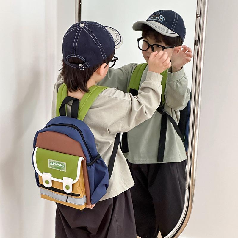 With Toddler Backpack Color Collision Design Polyester Fiber Texture Daily For