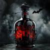 Gotický upírský skleněný dekantér na whisky, láhev na likér s designem netopýřího hradu, halloweenská barová dekorace na bourbon