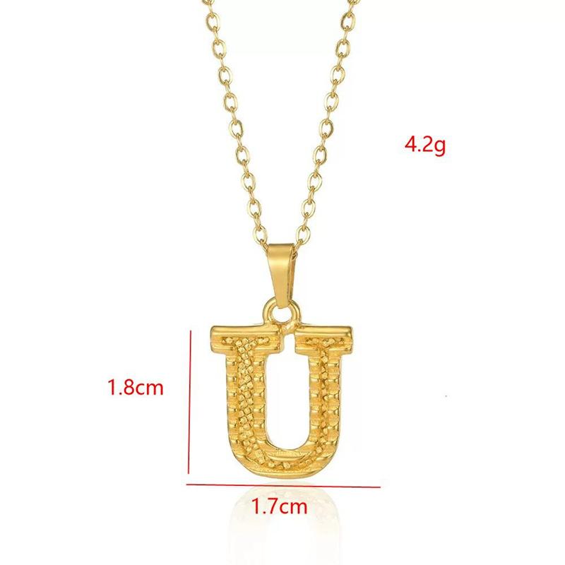 Stainless Steel Initial Necklaces For Women Men Gold Color Letter Necklace Pendant Jewelry Male Female Neck Chain Birthday Gift
