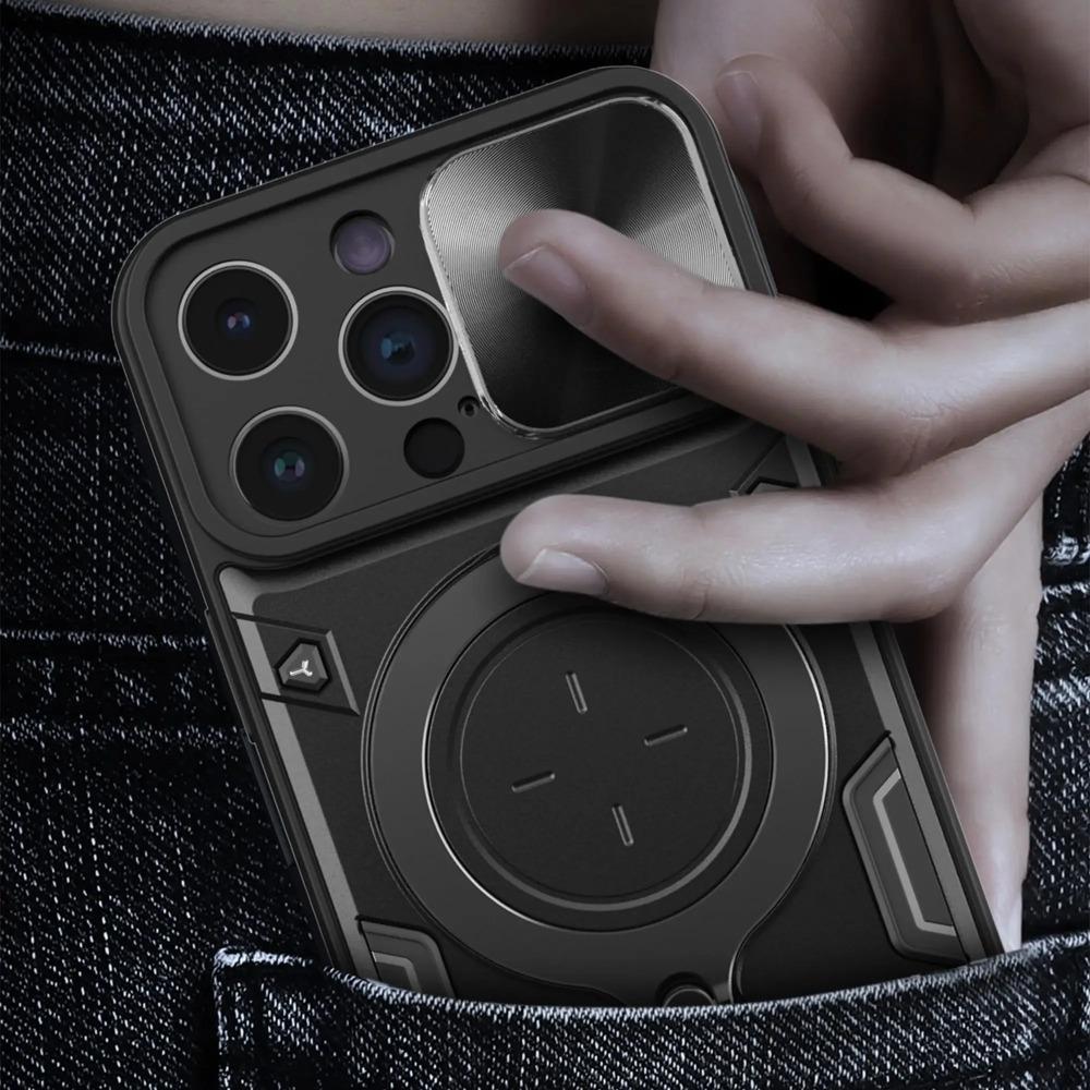 Protective Case with 360 Degree Rotating Kickstand Ring, for iPhone 15, 14, 13, 12, 11 Pro Max, 15 Plus, Poly XS, 8, 7
