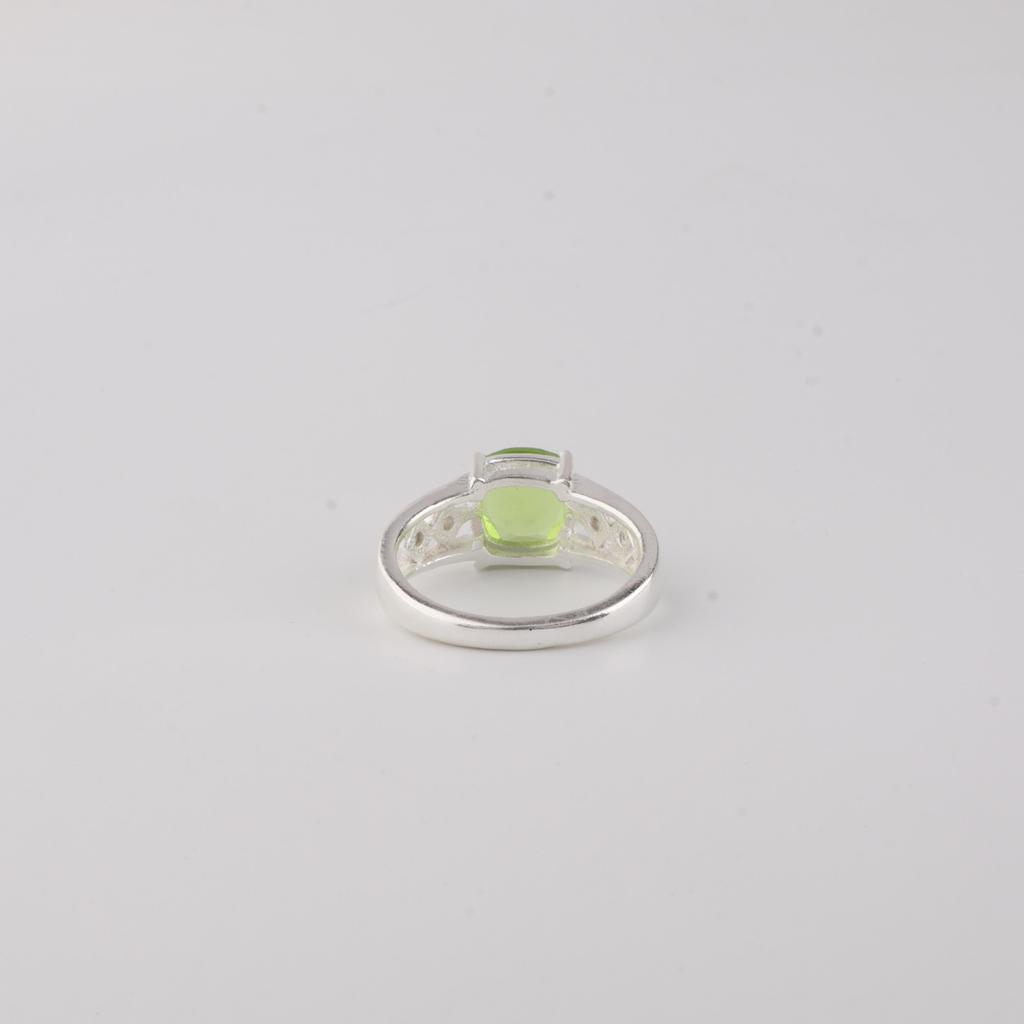 Peridot Gemstone 925 Sterling Silver Handmade Jewelry Designer Zircon Ring For Anniversary Gift CZR-15-4