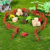 Spielzeugzaun-Set Kunststoff und Pfirsichholz 12 Mini-Heuballen und 50 Tierzaunpaneele Paddock-Spielzeug