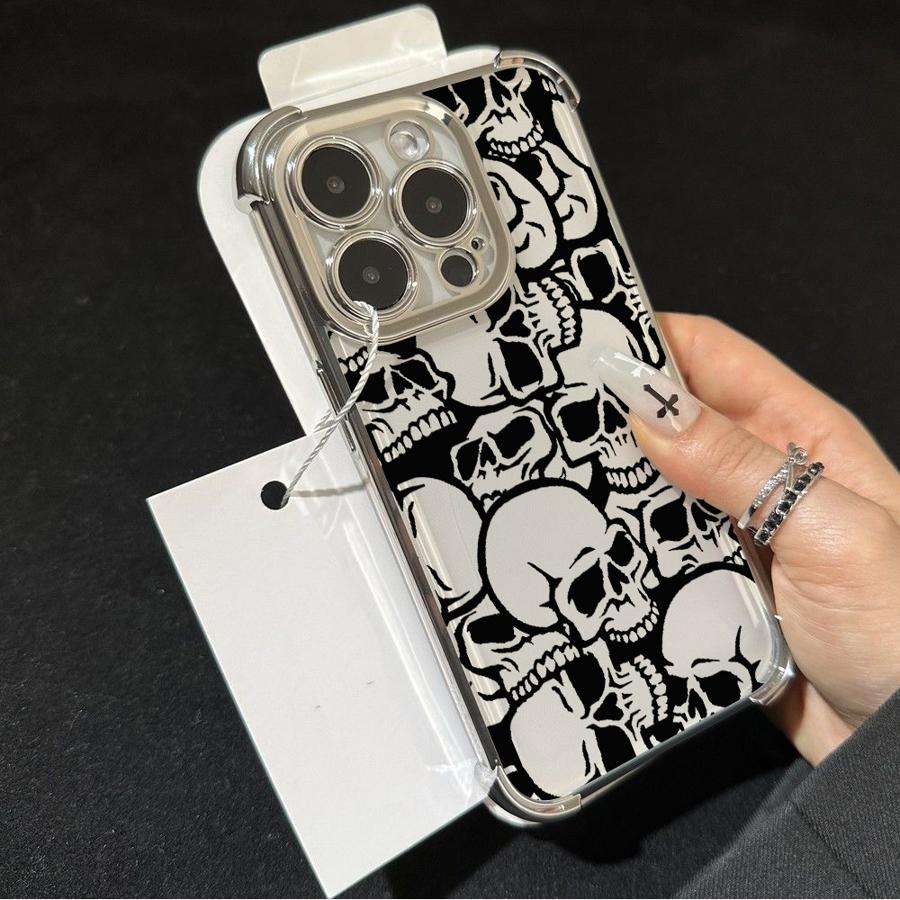 Gothic Skull Case for Apple iPhone 17 Pro Max 12 Plus Air 13 16 17 15 11 14 XS XR Phone Cover Funda