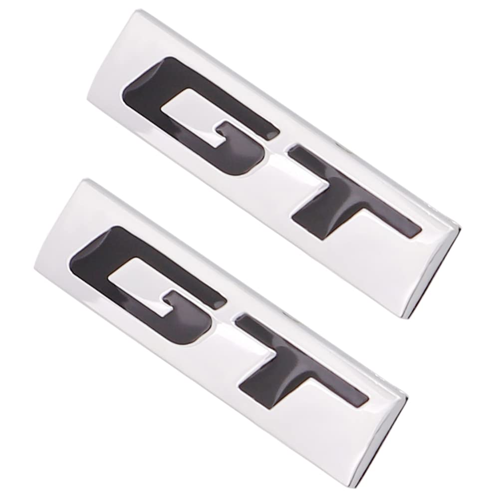 2 Pieces GT Emblem 3D Metal Sticker Suitable for Cars,