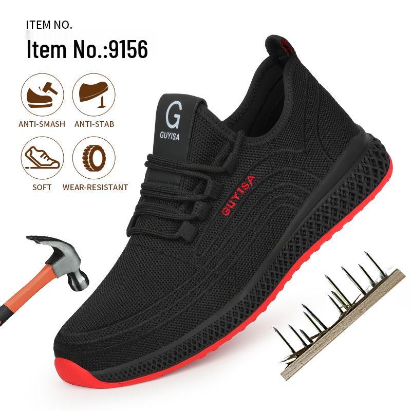 Cross-Border Men's Steel Toe Work Shoes - Anti-Smash, Anti-Puncture, Wear-Resistant, Comfortable Mesh Safety Shoes