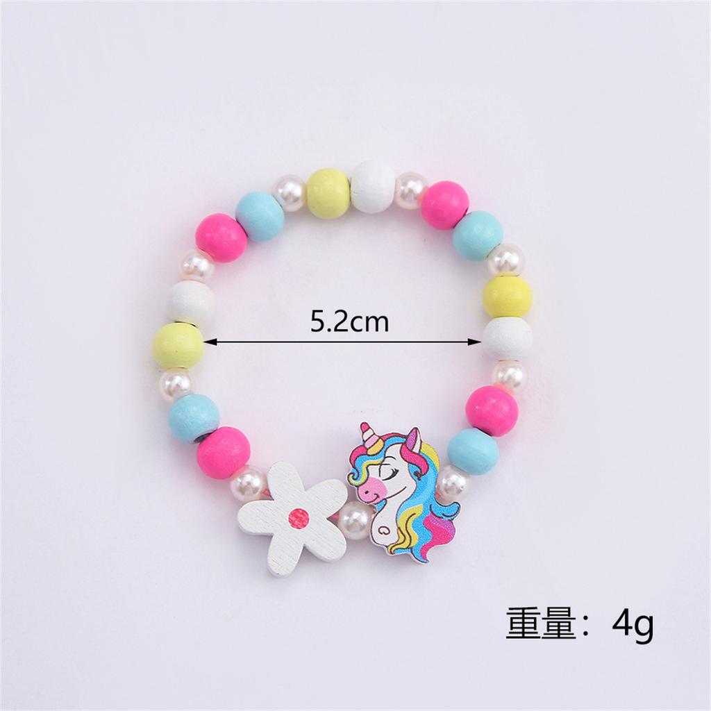 Flowers Fun Beads Cute Bracelet Cartoon Wooden Bracelets Best Friend Style Girls Star Moon Cloud Jewelry Accessories Trend