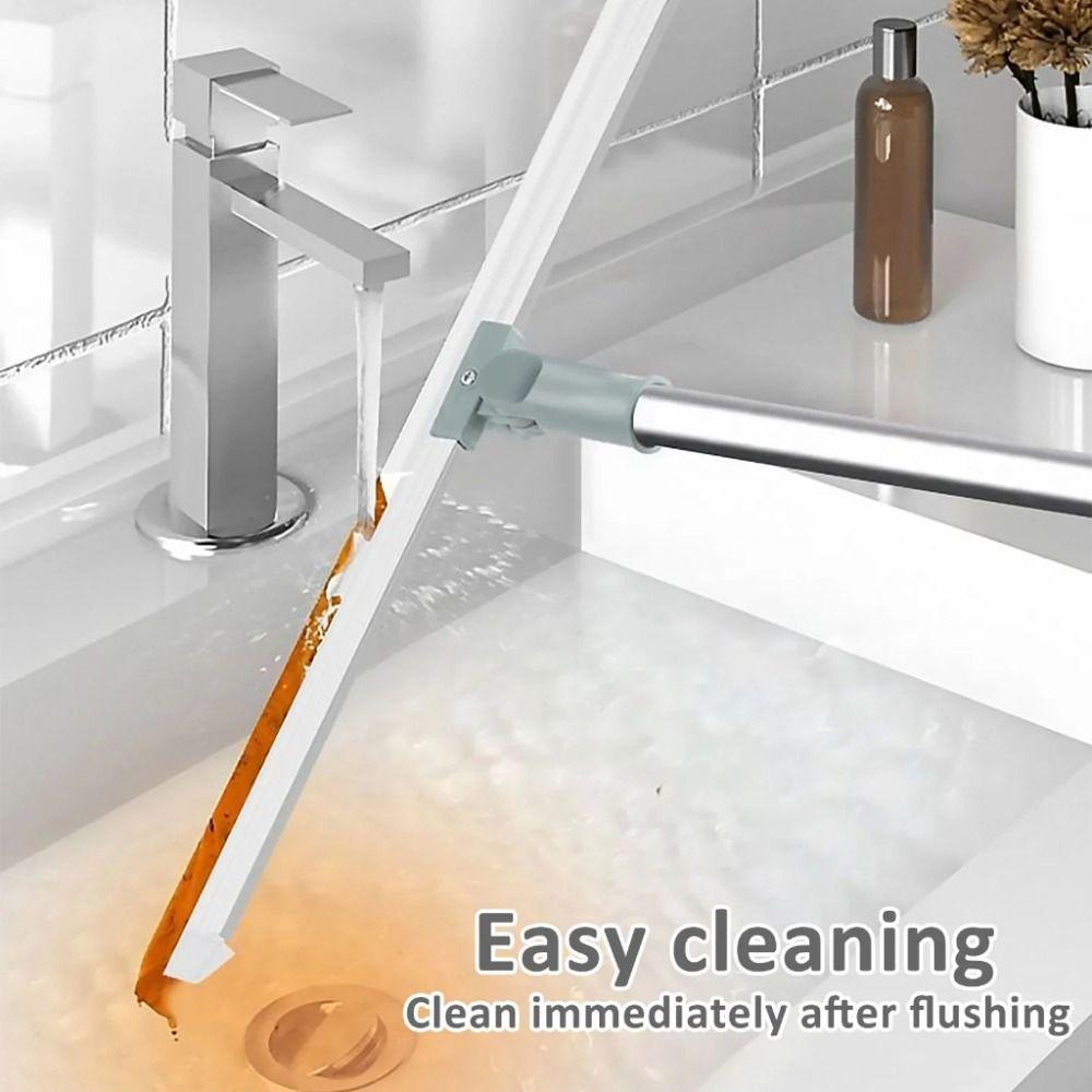 Silikon Bodenabzieher Einziehbarer Bodenwischer Besen für Saubere Wasserflecken Haare Essentiell