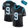 Youth Embroidered Football Jersey - Panthers 9 YOUNG Cotton Blend All Season