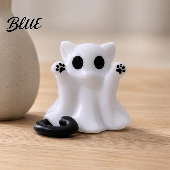 White Ghost Cat Ornament Figure 3D Printed Decorative Ornament