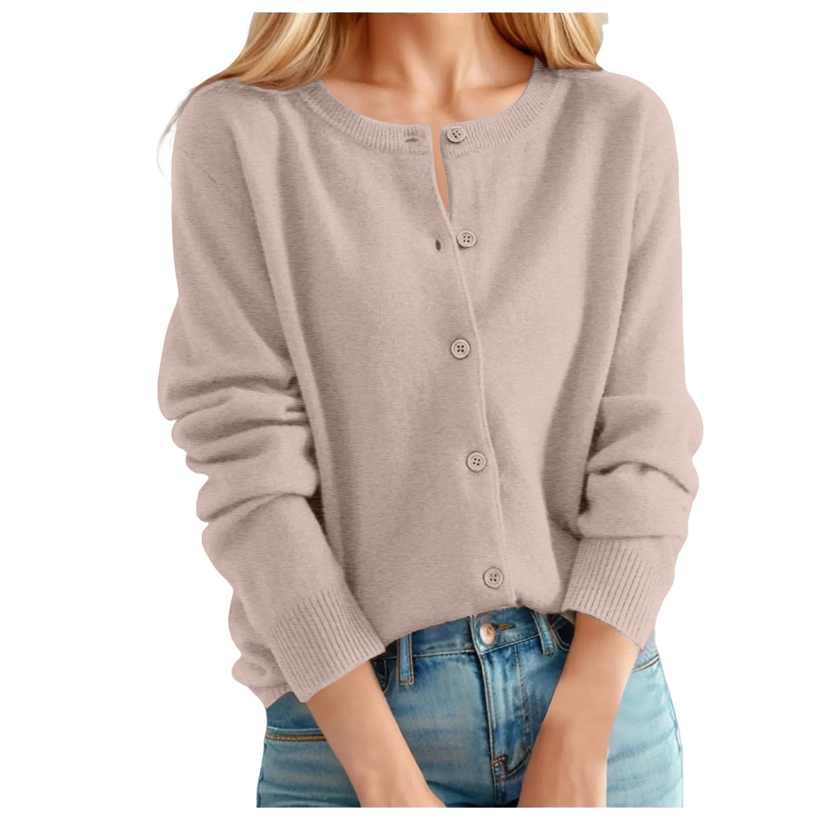 

Women s Color Long Sleeved Mid Length Cardigan Top Jacket M коричневый