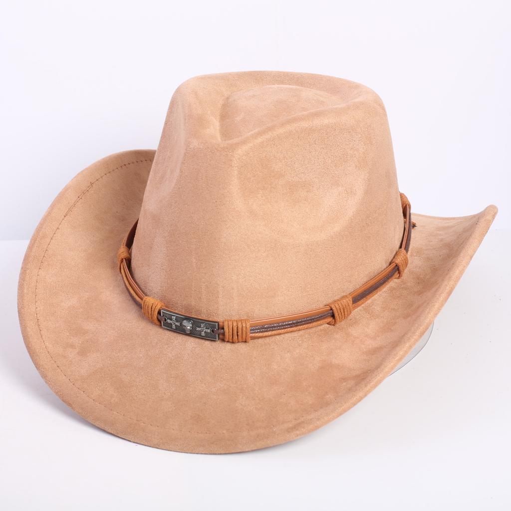 Popolare cappello western da cowboy in camoscio classico europeo e americano moda uomo e donna cappello da cowboy a forma di cuore di pesca stile LO