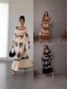 2025 Elegant Print Long-Sleeve Dress - European & American Style