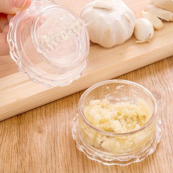 Garlic Press Transparent Manual Grinder Easy Operation Portable Garlic Chopper