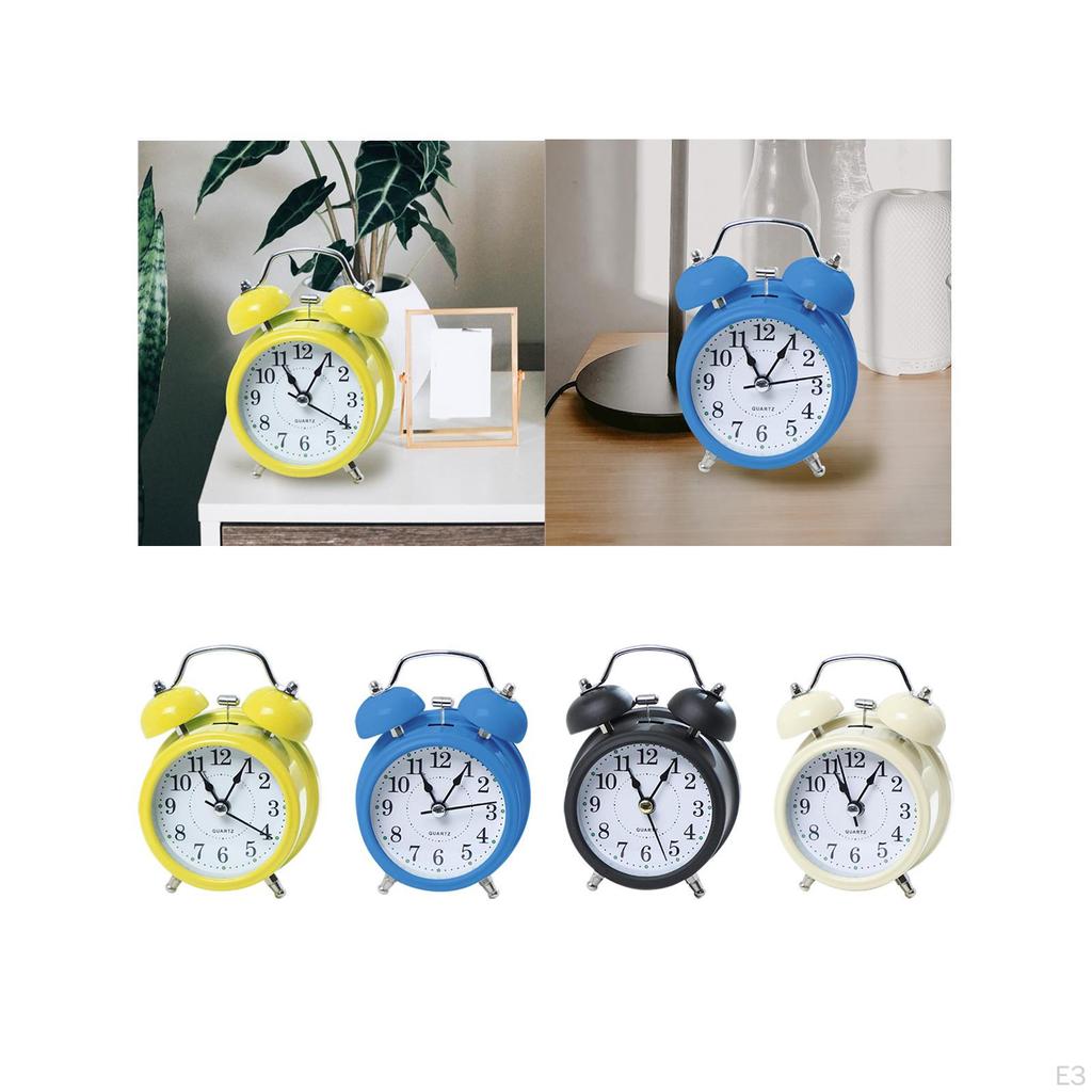 Alarm Clock with Silent Ticking and Retro Design for Bedroom Decor