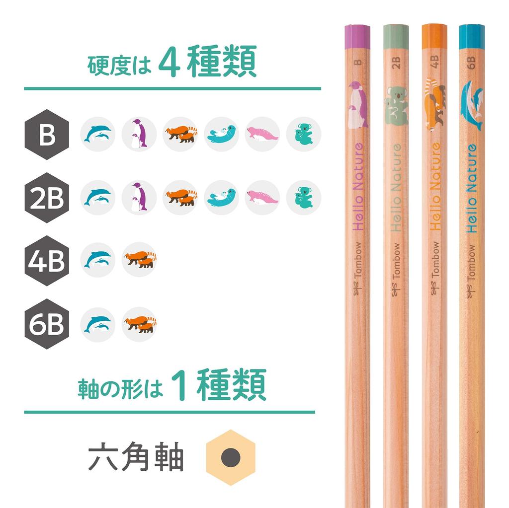 Tombow Pencil B Writing Pencils Hello Nature 1 (Koala Design) Koala, Dozen, KB-KHNKA2-B