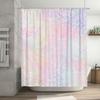 Vibrant Printed Shower Curtain Pink Blue Leopard Pattern for Bathroom Decorations