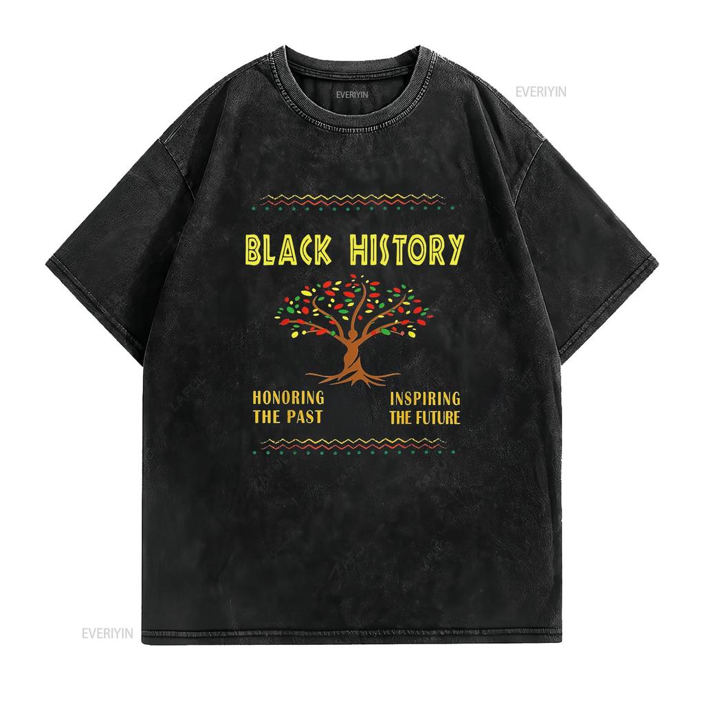Honoring Past Inspiring Future Black History Month T Shirt vintage Washed Slightly Comfortable Unisex Stylish Breathable