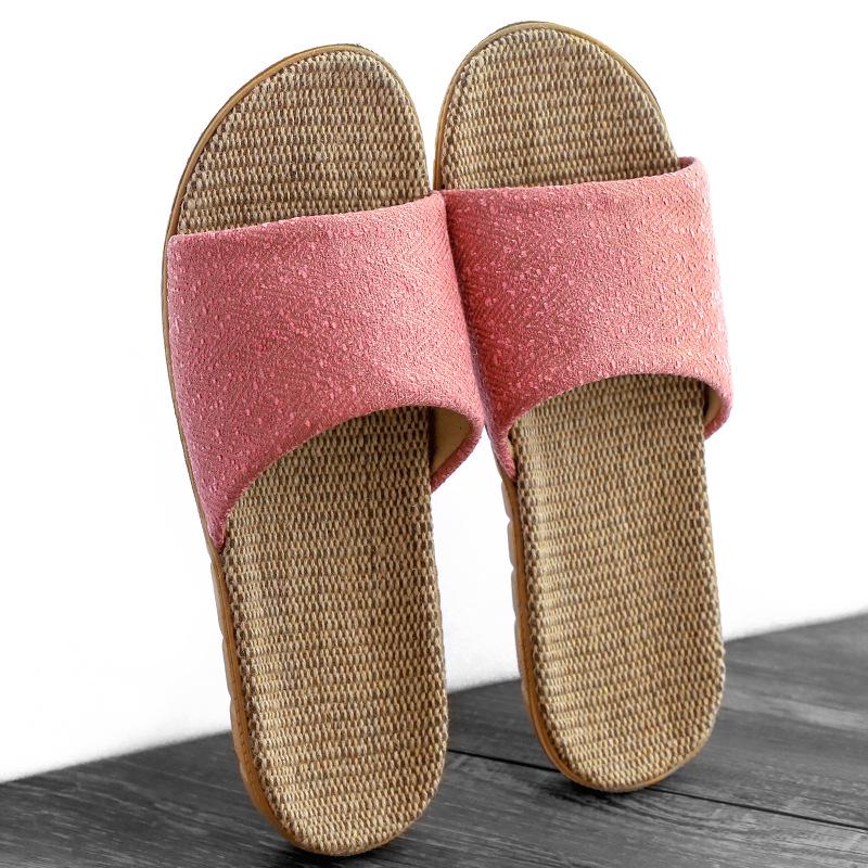 Uerkang new home cool slippers, home indoor non-slip linen slippers men's and women's slippers direct sales