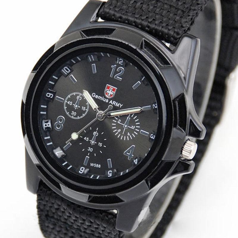 Men's Watch With Sport Military Analog Design And Durable Nylon Strap Ideal Gift