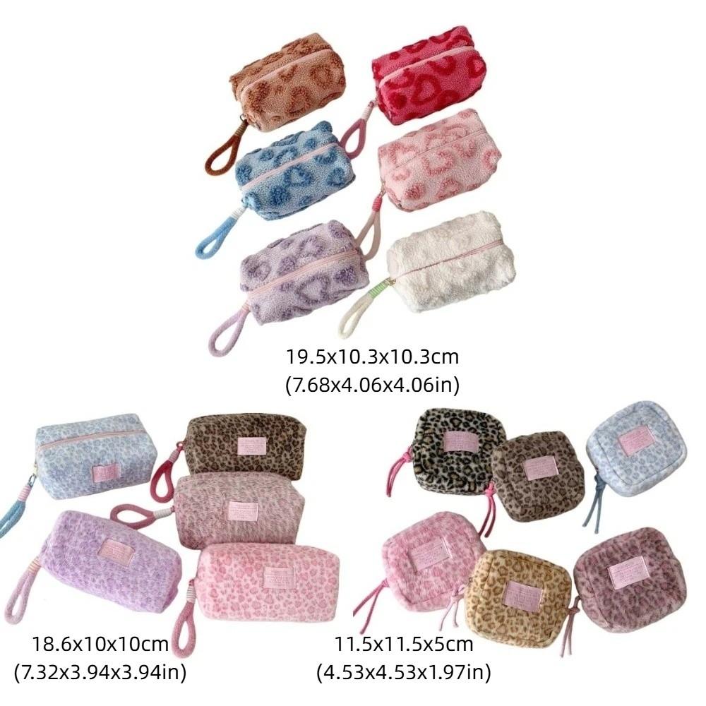 Mit Schlüsselband Leopard Plüsch Schreibwarentasche Leopardenmuster Bleistifttasche Schreibwarenhalter