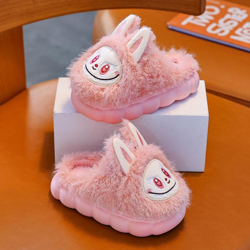 

Унисекс Домашние Хлопковые Тапочки для Детей: Уютные, на толстой подошве, нескользящие, с плюшевой подкладкой для тепла 24/25 - 15.5CM inner
